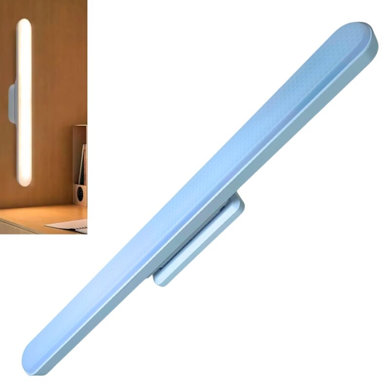 Barra Luz LED Magnética Recargable 45 cm USB-C Descripción: La barra de luz LED magnética recargable de 45 cm es una solución práctica, moderna y versátil para iluminar distintos espacios del hogar, la oficina o el área de trabajo sin necesidad de instalación eléctrica compleja. Su diseño delgado, elegante y funcional permite colocarla fácilmente en muebles, armarios, bibliotecas, escritorios, cocinas, espejos, alacenas, mesas de noche y otros ambientes donde se necesita una iluminación clara y uniforme.