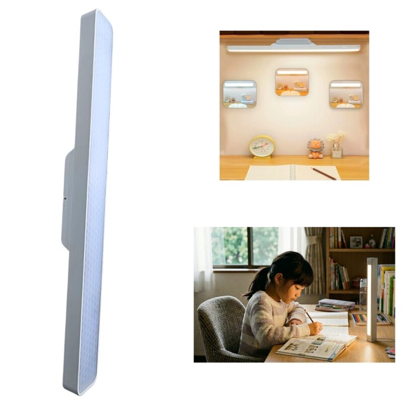 Barra Luz LED 30 cm Recargable Con Base Escritorio La barra de luz LED recargable de 30 cm con base para escritorio es una solución práctica, moderna y versátil para iluminar distintos espacios del hogar, la oficina o el área de estudio. Su diseño compacto y elegante permite usarla tanto instalada en muebles, alacenas, armarios, bibliotecas o espejos, como también apoyada de forma vertical sobre su base para escritorio, lo que la convierte en una opción muy funcional para lectura, estudio, trabajo o iluminación ambiental.