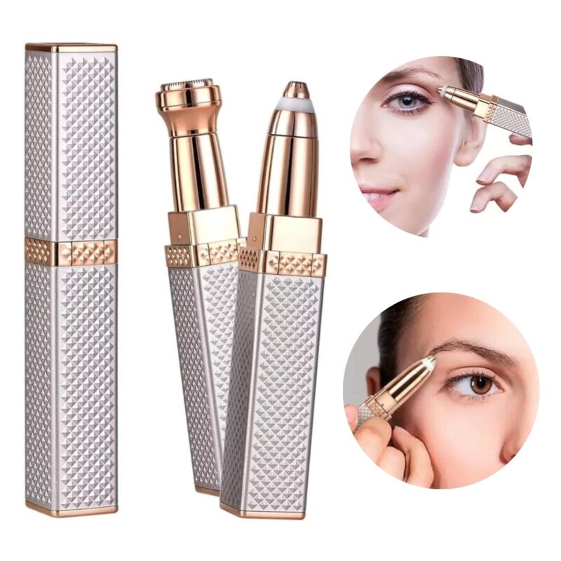 Depiladora Facial Profesional 2 en 1 Portátil - Recargable y Potente Logra una depilación precisa y rápida con la Depiladora Facial Profesional 2 en 1. Compacta y portátil, esta depiladora está diseñada para ofrecerte una solución eficaz y cómoda para eliminar el vello facial y corporal en cualquier momento y lugar. Con dos cabezales intercambiables y una luz LED en la punta, te permitirá obtener resultados perfectos con facilidad.