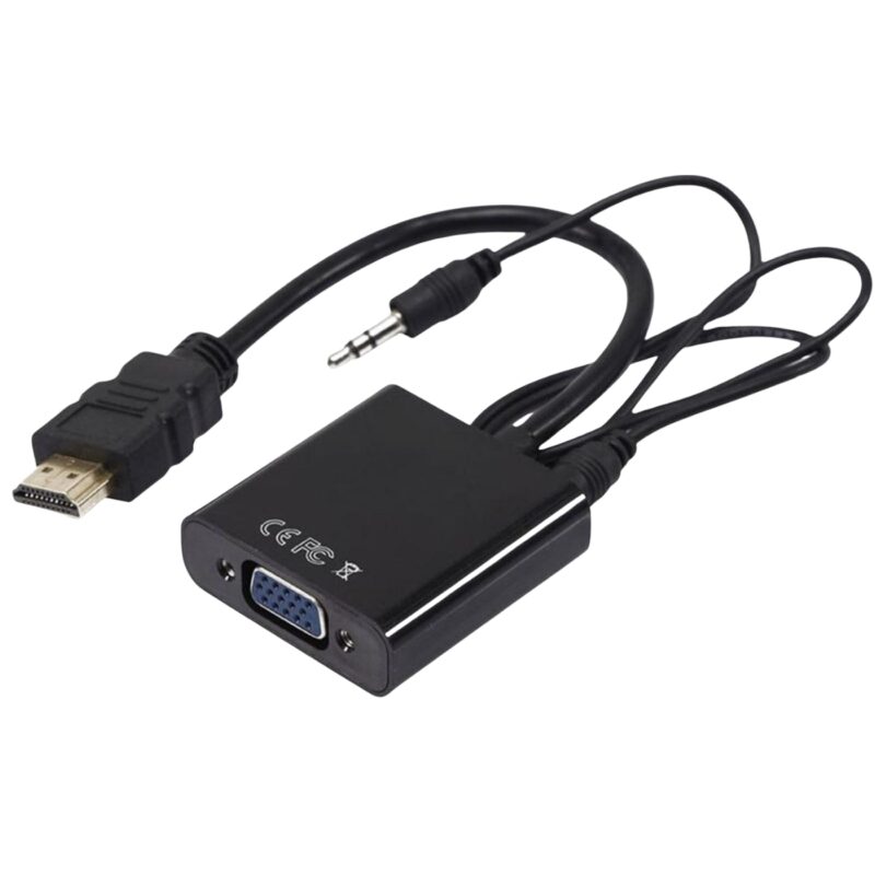 Conversor HDMI a VGA con Audio Full HD 1080p
